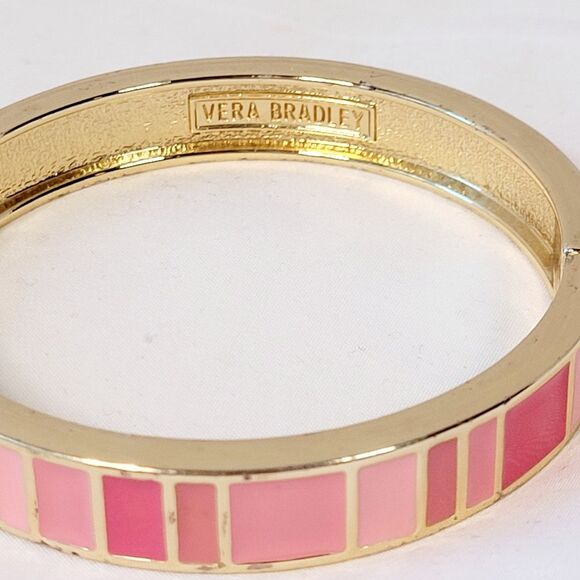 Vera Bradley Jewelry - Vera Bradley Colorblock Enameled Pink and Gold Bracelet